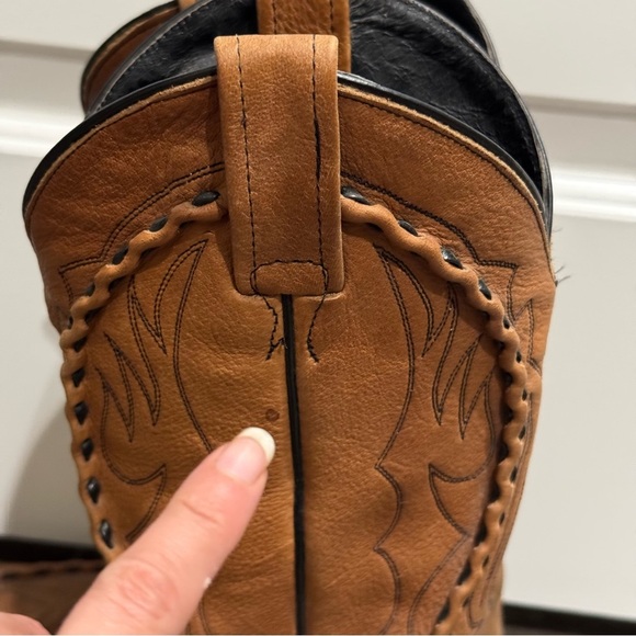 Dan Post Vintage Brown Western Leather Cowboy Boots Sz 8 Phoenix 26644 - Picture 2 of 13